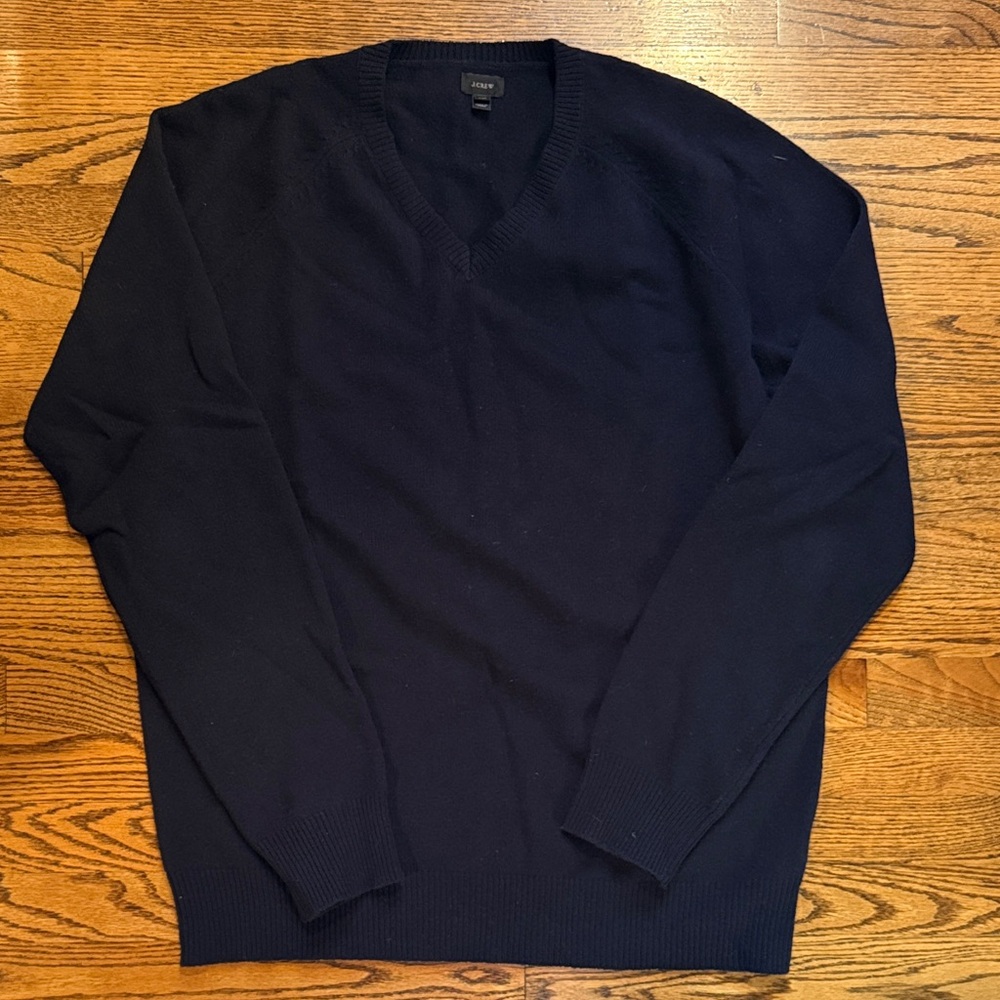J. Crew Navy V-Neck Sweater
